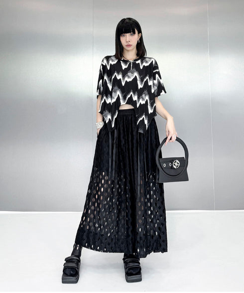 Cut-out Wide Pants